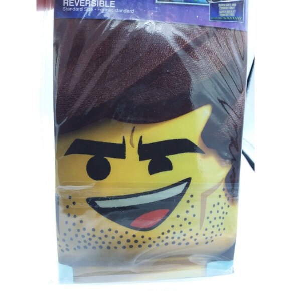 The Lego Movie Reversible Pillowcase Microfiber Standard Size Kids Bedroom - Picture 3 of 9